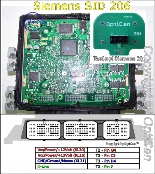 Siemens SID 206 pinout diagram 1